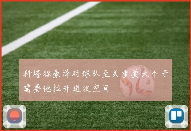 科塔称豪泽对球队至关重要大个子需要他拉开进攻空间